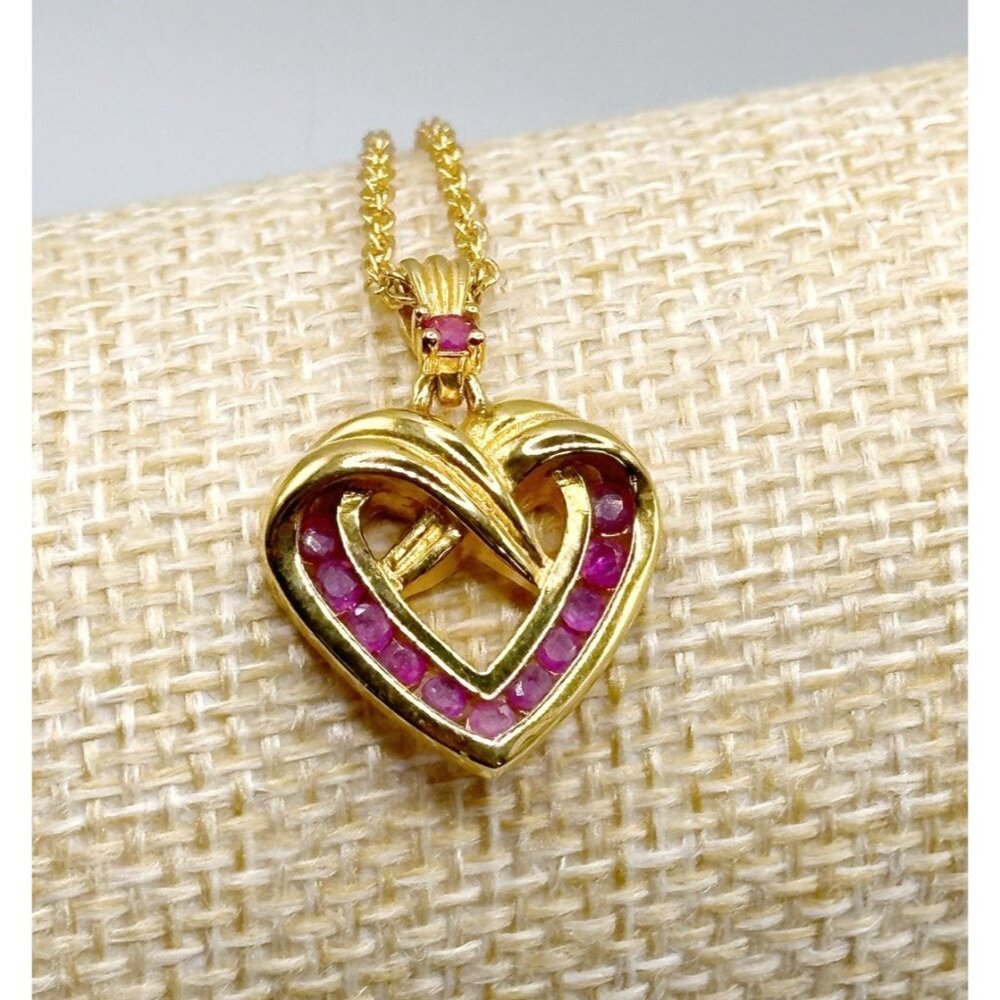 The Danbury Mint Necklace Yellow 14K Gold Plated Dozen Rubies‎